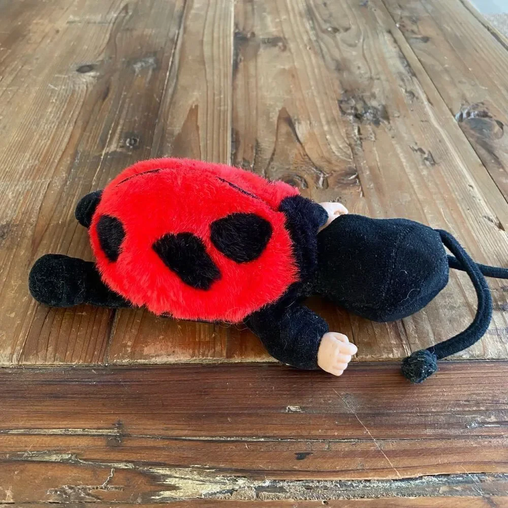 1997 Anne Geddes Sleeping Baby Ladybug Plush Doll 12”